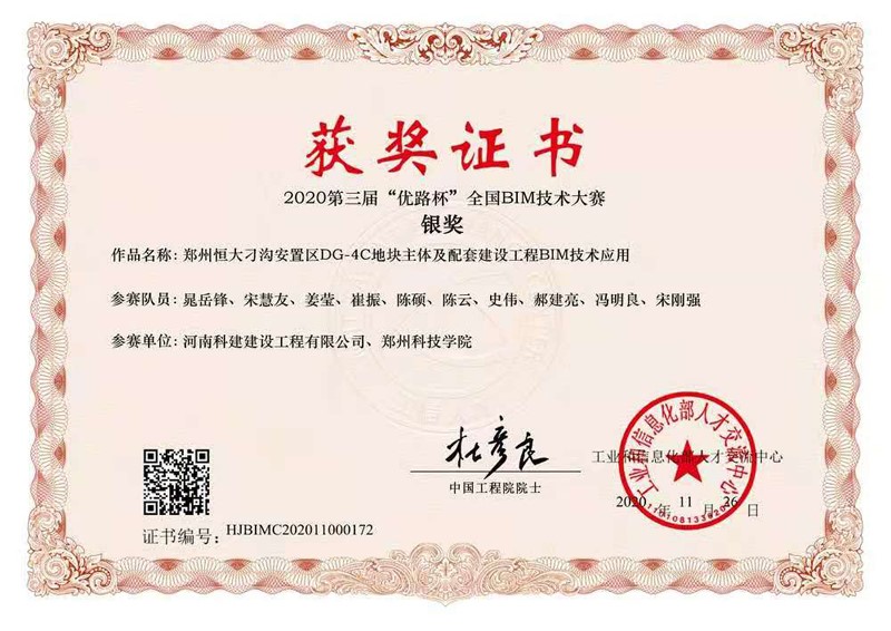 郑州恒大刁沟安置区DG-4C地块主体及配套建设意昂代理注册BIM技术应用（银奖）